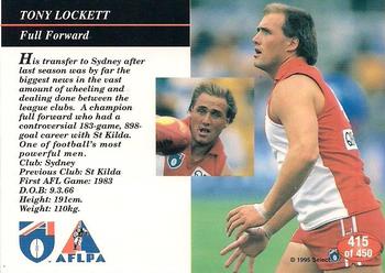 1995 Select AFL #415 Tony Lockett Back